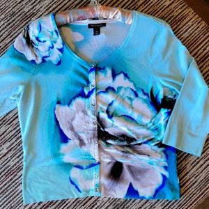 White House Black Market XL Cardigan.   Multi blue